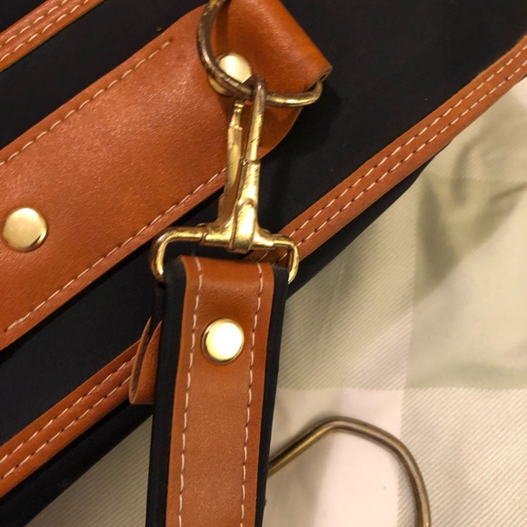 Vintage Royal Cophegan navy with brown trim travel garment hanging bag - Picture 14 of 16